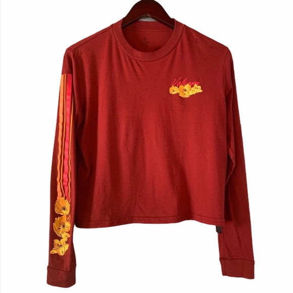 Volcom Tops - VOLCOM Cropped Graphic T Long Sleeve Floral